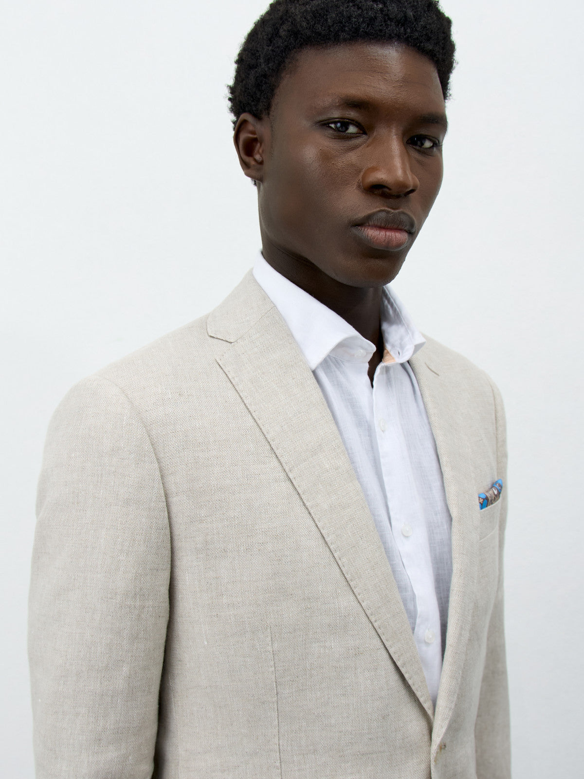 Veste coordonnable Regular en lin beige