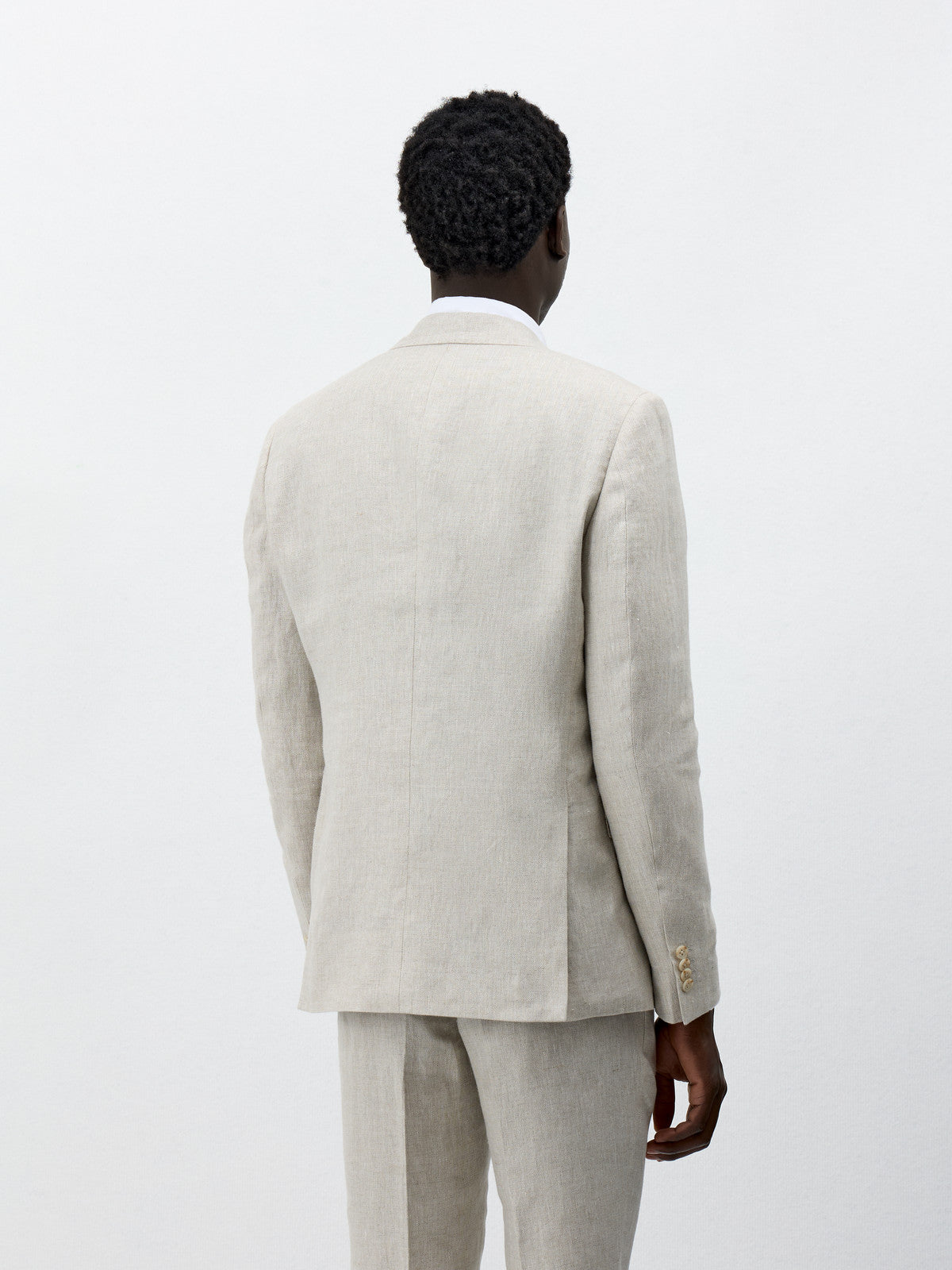 Veste coordonnable Regular en lin beige
