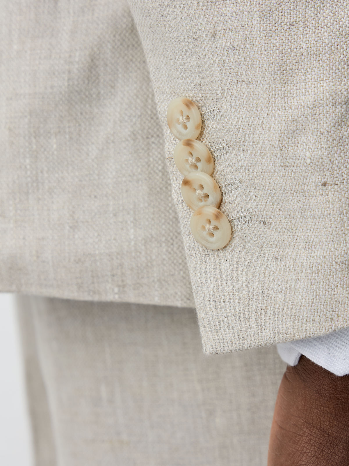 Veste coordonnable Regular en lin beige